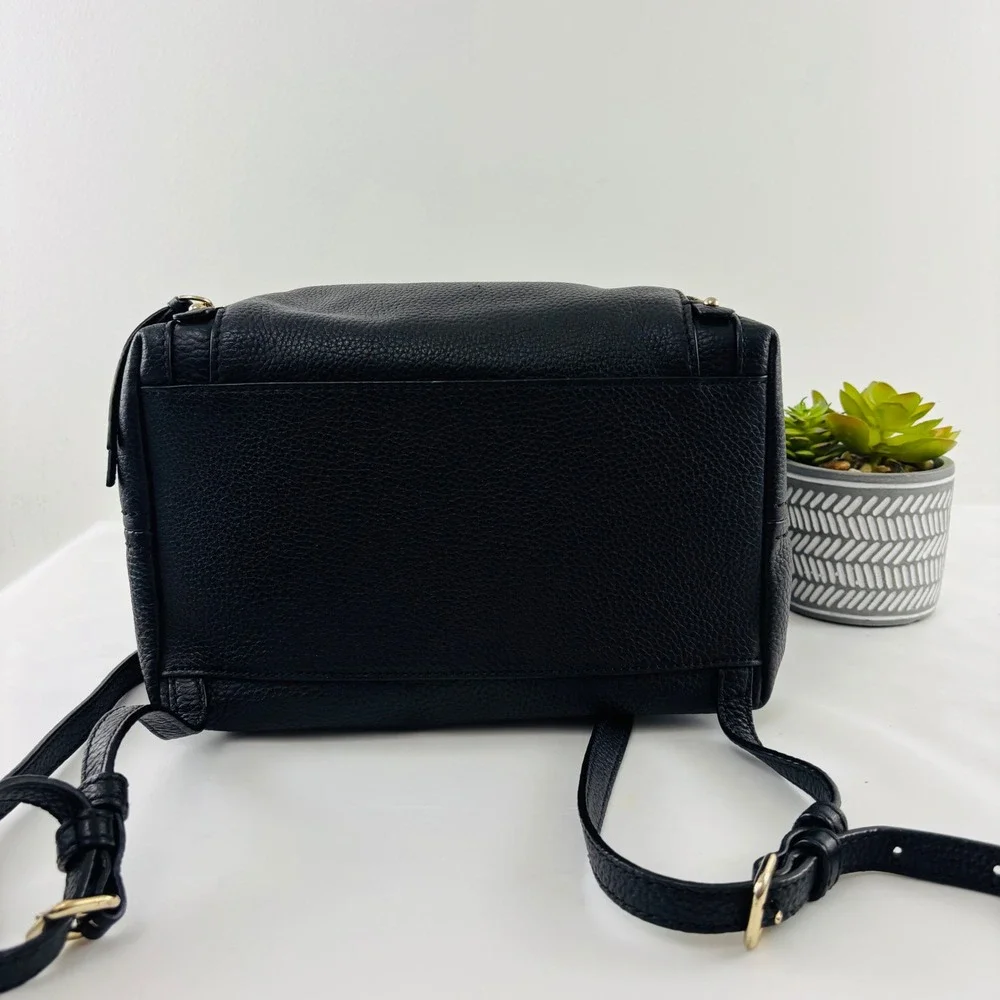 Kate Spade New York Medium Black Pebble Leather Backpack Purse